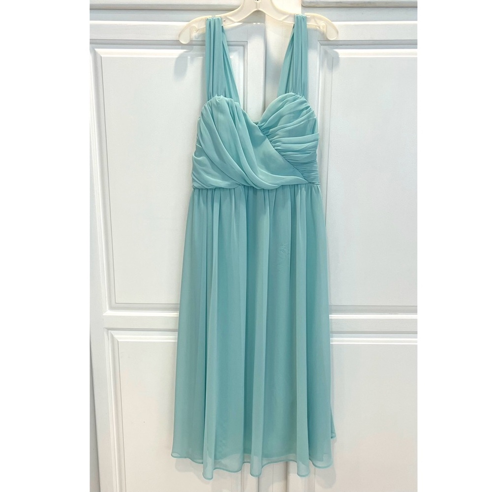 Asos Aqua Chiffon Midi Dress Womens Size 4